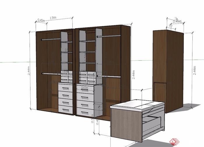 室内现代风格橱柜设计su模型