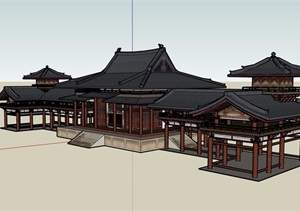 某古典中式风格详细旅游建筑SU(草图大师)模型