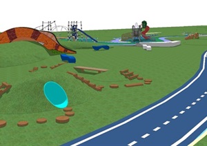 现代小区儿童活动场地景观方案ＳＵ模型