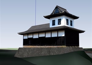古典中式风格独特民居住宅建筑SU(草图大师)模型