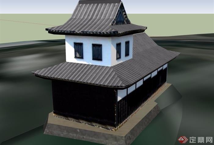 古典中式风格独特民居住宅建筑su模型