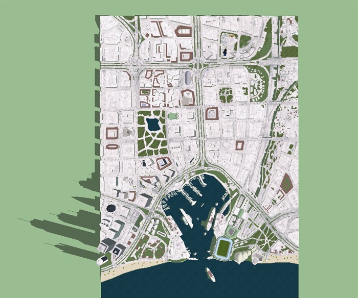 一个海湾城市规划方案ＳＵ模型(5)