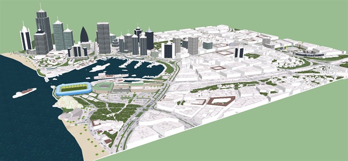 一个海湾城市规划方案ＳＵ模型(4)