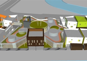 两个现代幼儿园建筑方案ＳＵ模型