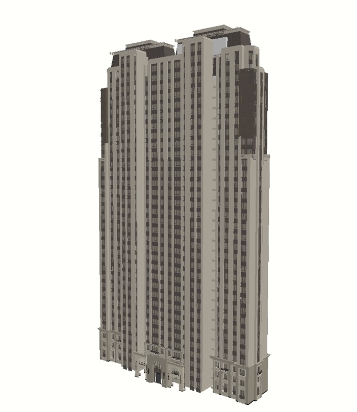 美国大都会风格高层住宅SU模型(7)