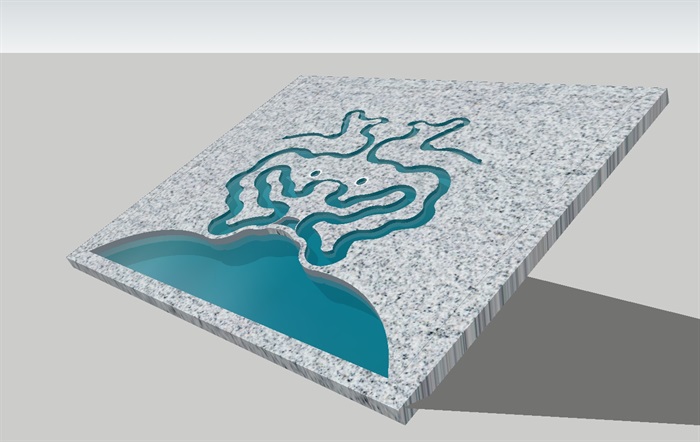 一个文人曲水流觞喷泉SU模型(2)