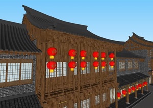 古典中式商业街建筑方案ＳＵ模型