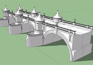 欧式独特交通桥设计SU(草图大师)模型