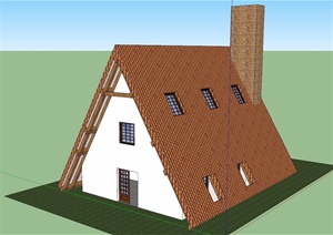 欧式独特民居住宅SU(草图大师)模型