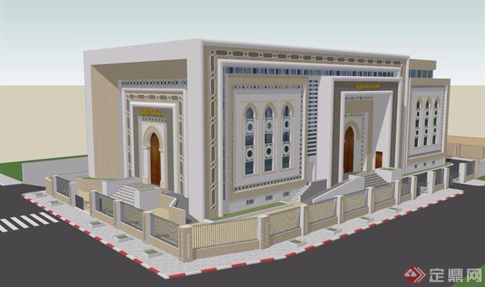 欧式风格详细完整的寺庙su模型