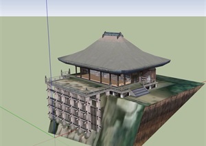 古建寺庙设计SU(草图大师)模型