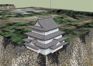 古建寺庙庙宇设计SU(草图大师)模型