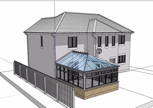 简欧风格民居住宅别墅SU(草图大师)模型