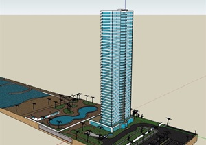 高层办公建筑大厦SU(草图大师)模型