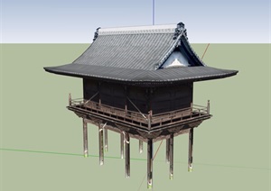 古典中式风格独特旅游建筑SU(草图大师)模型