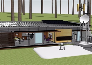 某森林详细的住宅别墅设计SU(草图大师)模型