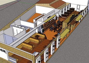 某现代风格住宅室内餐厅SU(草图大师)模型
