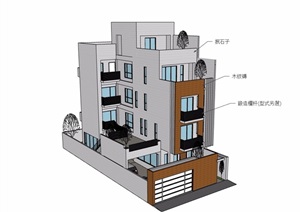 多层住宅楼建筑素材SU(草图大师)模型