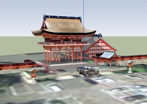 古典中式风格详细旅游建筑素材SU(草图大师)模型