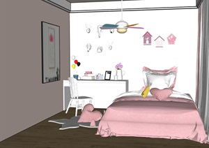 某现代风格儿童卧室精细模型