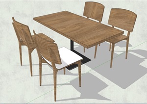 现代风格简约餐桌椅设计3D模型的相关素材SU(草图大师)模型 5