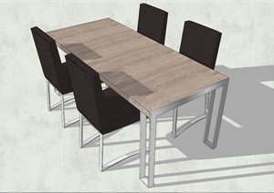 现代风格简约餐桌椅设计3D模型的相关素材SU(草图大师)模型 6