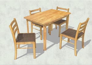 现代风格简约餐桌椅设计3D模型的相关素材SU(草图大师)模型 8