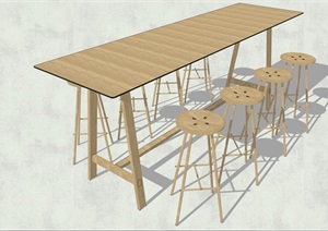 现代风格简约餐桌椅设计3D模型的相关素材SU(草图大师)模型 9