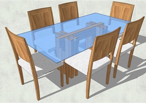 现代风格详细餐桌椅设计3D模型的相关素材SU(草图大师)模型10