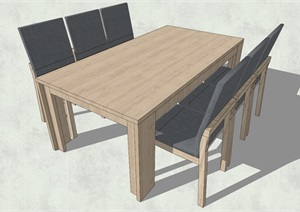 现代风格简约餐桌椅设计3D模型的相关素材SU(草图大师)模型 11