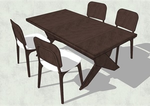 现代风格简约餐桌椅设计3D模型的相关素材SU(草图大师)模型3