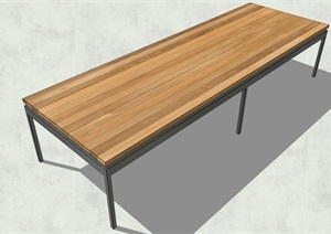 现代风格简约长条桌设计3D模型的相关素材SU(草图大师)模型 12