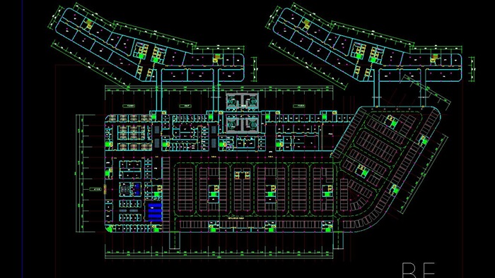 现代流线型造型生态绿色医疗疗养院规划建筑设计文本+CAD+效果图(7)