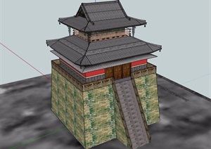 古典中式旅游建筑SU(草图大师)模型