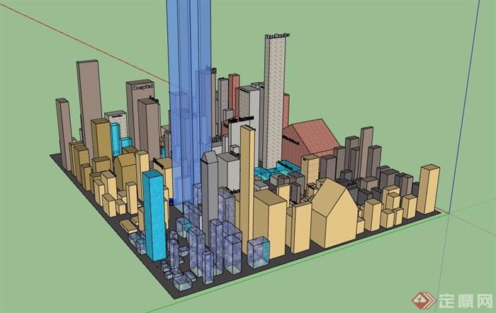 某城市综合建筑楼su模型