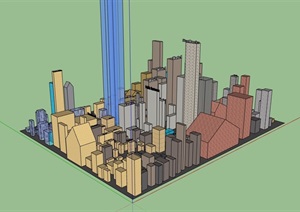 某城市综合建筑楼SU(草图大师)模型