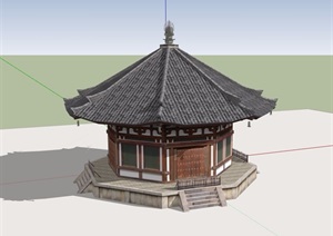 某寺庙建筑素材设计SU(草图大师)模型