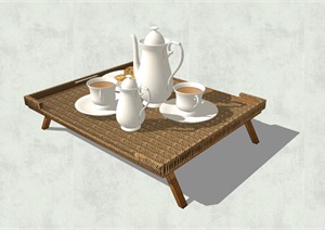 精致简约特色茶几设计SU(草图大师)模型
