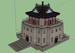 某古典中式风格旅游区建筑SU(草图大师)模型