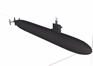 交通素材潜水艇设计SU(草图大师)模型