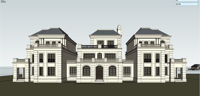 法式风格高层住宅 别墅建筑设计su模型