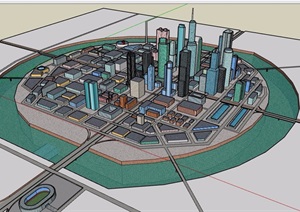 某城市综合体简单建筑SU(草图大师)模型