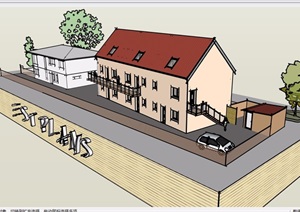 欧式多层住宅民居建筑SU(草图大师)模型