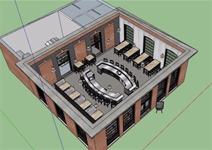 现代风格餐饮空间室内详细设计SU(草图大师)模型