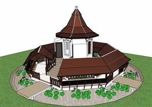 欧式风格旅游区建筑素材设计SU(草图大师)模型