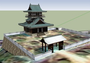 古典中式旅游寺庙SU(草图大师)模型