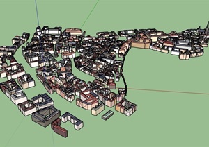欧式风格综合城市建筑体设计SU(草图大师)模型