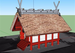 日式风格寺庙设计SU(草图大师)模型