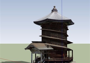 某旅游区古建筑楼设计SU(草图大师)模型