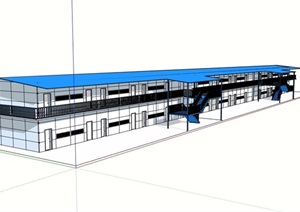 某厂房住宅建筑设计SU(草图大师)模型
